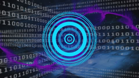 Binary Code with Futuristic Processing Animation