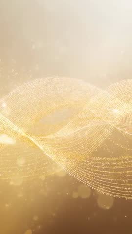 Woven Golden Waveform Undulating Over Warm Gradient Looping Vertical Background