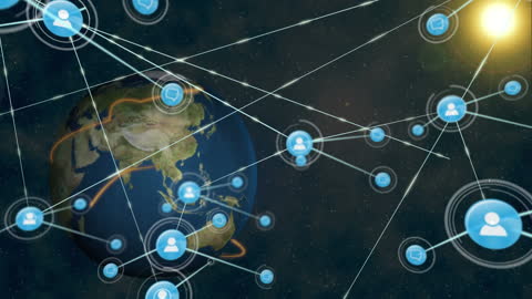 Global Network Concept with Social Media Connections