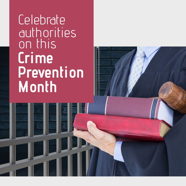 Midsection of caucasian lawyer with books and celebrate authorities on this crime prevention month - Download Free Stock Videos Pikwizard.com