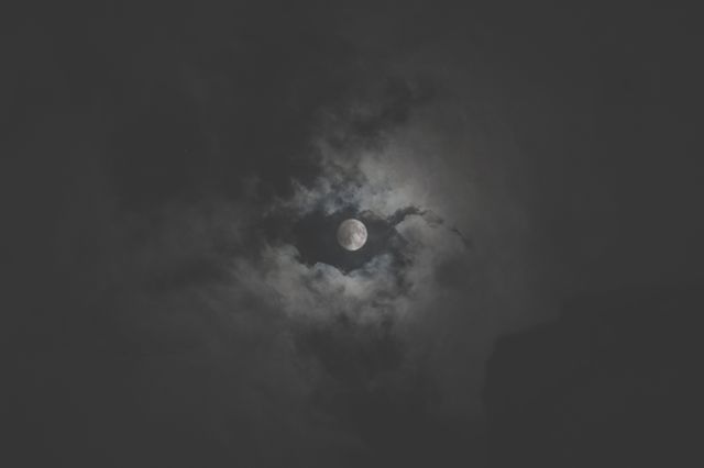 Full Moon Surrounded by Dark Clouds in Night Sky - Download Free Stock Photos Pikwizard.com