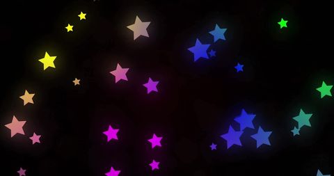 Vibrant Multicolored Stars on Black Background - Download Free Stock Images Pikwizard.com