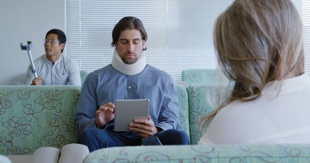 Injured People Waiting in Hospital Lounge - Download Free Stock Images Pikwizard.com