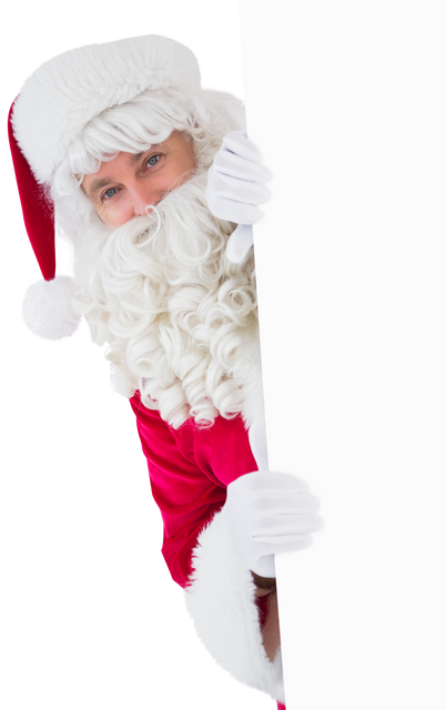 Transparent Santa Claus Holding Poster with Jolly Expression - Download Free Stock Videos Pikwizard.com