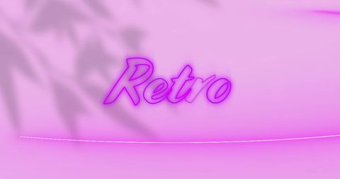 Neon Retro Text on Ambient Pink Background