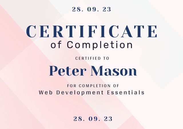 Elegant Certificate of Completion with Contemporary Design - Download Free Stock Videos Pikwizard.com