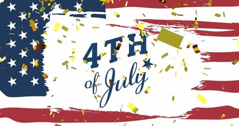Fourth of July Celebration with Confetti Background