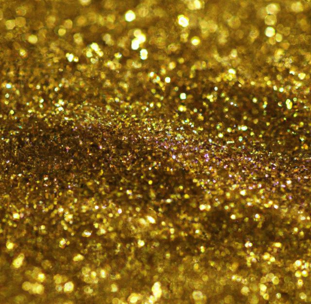 This vibrant close-up of shimmering gold glitter particles creates a dazzling and luxurious backdrop. Ideal for holiday, celebration, or party-themed designs, it can enhance invitation cards, promotional materials, and digital graphics to add a touch of elegance and glamour.