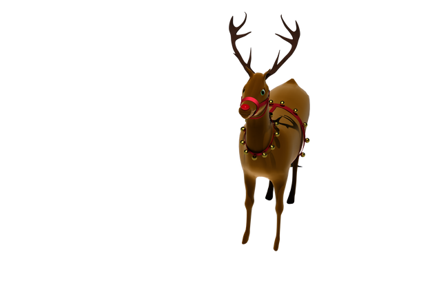 Transparent Digital Christmas Reindeer with Bells and Red Nose - Download Free Stock Videos Pikwizard.com