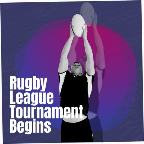 dynamic rugby action illustration with exciting logo - Download Free Stock Templates Pikwizard.com