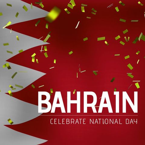 bahrain national day celebration with flag and confetti - Download Free Stock Templates Pikwizard.com