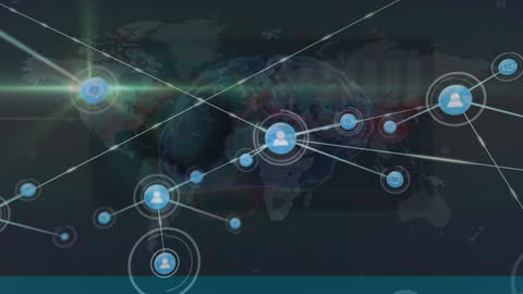 Global Digital Network with Brain and World Map Interface