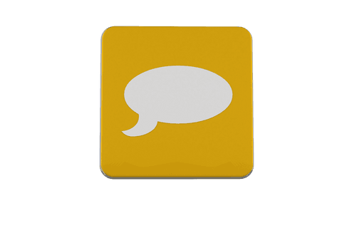 transparent yellow cube with speech bubble vector - Download Free Stock Videos Pikwizard.com
