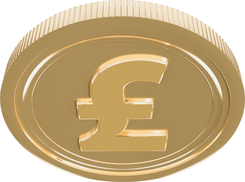 Transparent Golden Coin with Pound Symbol on White Background - Download Free Stock Videos Pikwizard.com