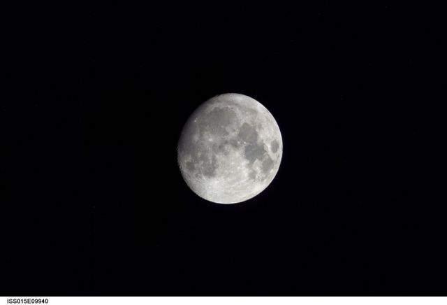 Gibbous Moon in Dark Sky from International Space Station - Download Free Stock Photos Pikwizard.com