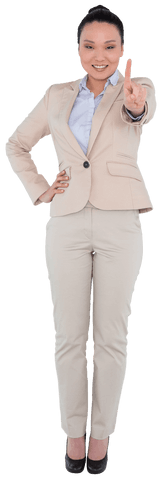 asian businesswoman smiling making number one sign transparent background - Download Free Stock Videos Pikwizard.com