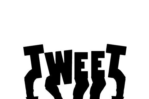 Transparent digital artwork of tweet on screen