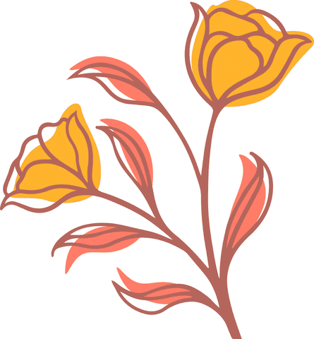 transparent botanical illustration of yellow tulips and leaves - Download Free Stock Videos Pikwizard.com