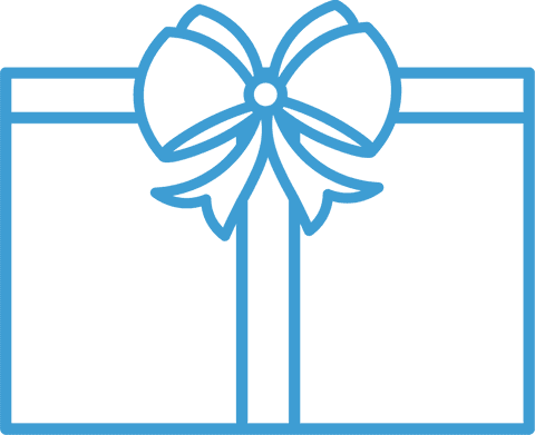 Transparent Line Art Gift Box with Ribbon Design