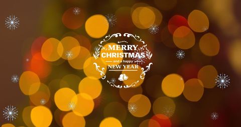 Festive Christmas and New Year Greeting with Bokeh Lights - Download Free Stock Images Pikwizard.com