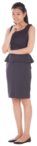 Smiling Businesswoman Standing on Transparent Background