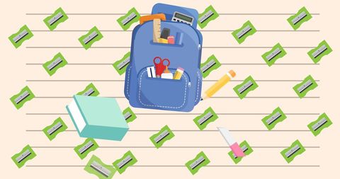 Colorful School Supplies on Lined Notebook Background - Download Free Stock Images Pikwizard.com
