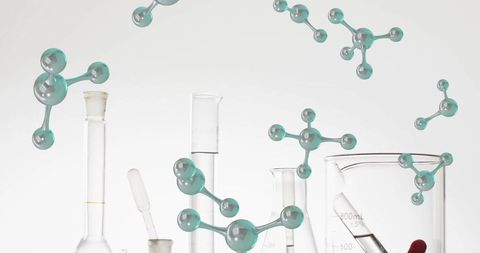molecules hovering over laboratory glassware - Download Free Stock Images Pikwizard.com