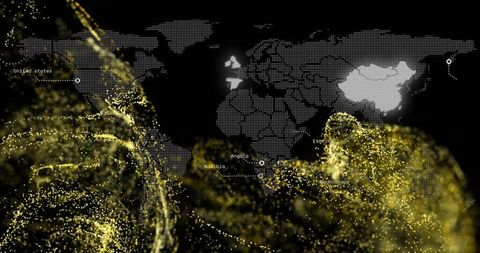 Dynamic Data Streams Overlay on Digital World Map