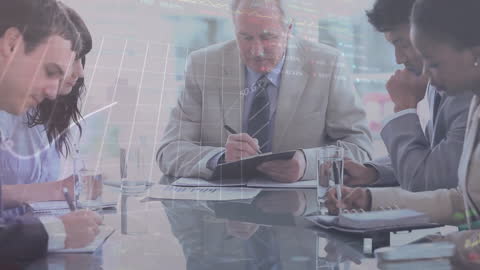 Diverse Business Team Analyzing Financial Data Together