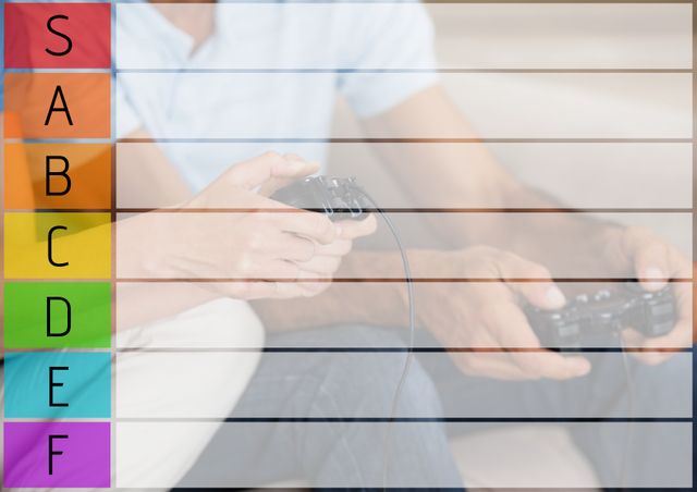 Hands Holding Game Controllers with Ranking Tier List - Download Free Stock Templates Pikwizard.com