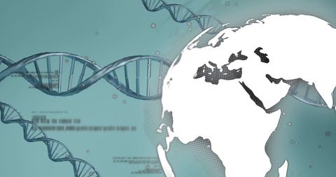 Abstract DNA Helix and Globe Digital Interface Concept - Download Free Stock Images Pikwizard.com