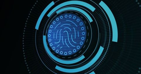 Digital Fingerprint with Modern Tech Processing Circles