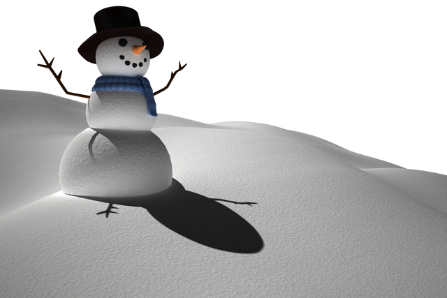 Happy Snowman on Snowy Hill Transparent Background Winter Vector Illustration - Download Free Stock Videos Pikwizard.com