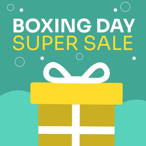 boxing day super sale promotion with gift box and copy space - Download Free Stock Templates Pikwizard.com