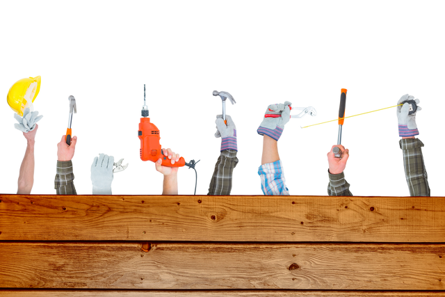 Hands Holding Tools for Construction Isolated on Transparent Background, Vector Illustration - Download Free Stock Videos Pikwizard.com