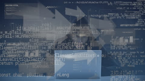 Computer Hacker Analyzing Digital Security Code