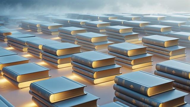 Mystical hardcover books against glowing backdrop