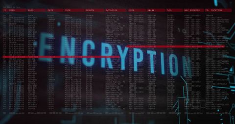 Digital Data Encryption Concept with Information Overlay - Download Free Stock Images Pikwizard.com