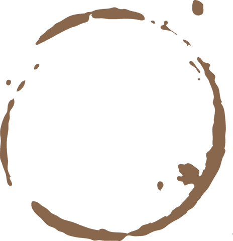 Abstract transparent brown coffee stain ring graphic