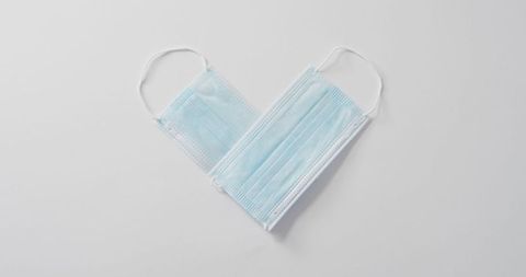 Heart shaped face masks symbolizing love amid pandemic