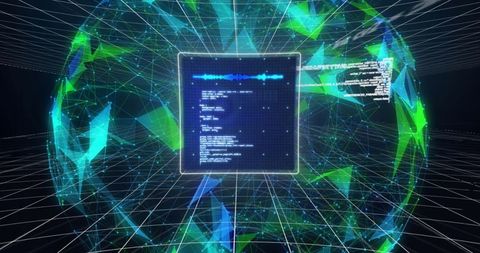 Futuristic Digital Interface with Waveform and Code Display - Download Free Stock Images Pikwizard.com