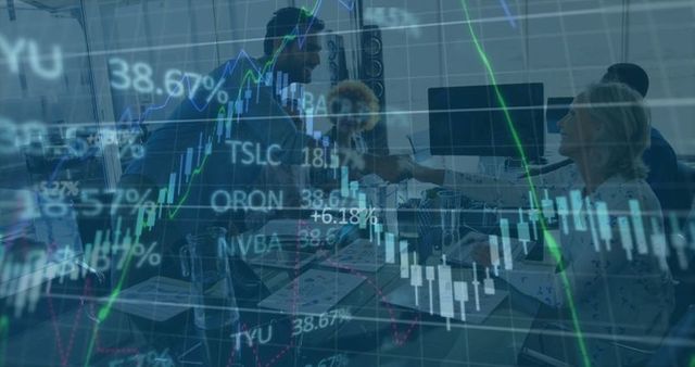 Business Professionals Handshake in Modern Glass Office