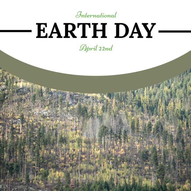 International Earth Day Poster with Dense Fir Forest - Download Free Stock Templates Pikwizard.com