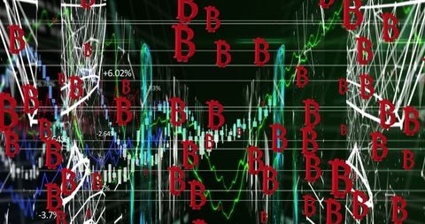 Bitcoin Symbols Over Financial Data Visualization - Download Free Stock Images Pikwizard.com