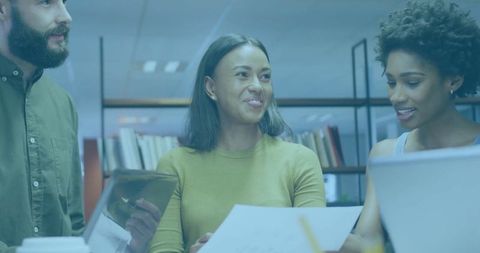 Team Collaboration in Modern Office with Documents