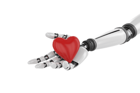 bionic hand holding red heart transparently emphasizing emotional ai - Download Free Stock Videos Pikwizard.com