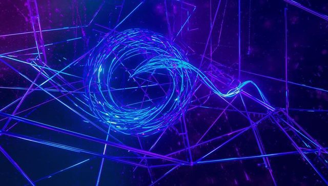 Neon Blue Vortex in Virtual Data Network