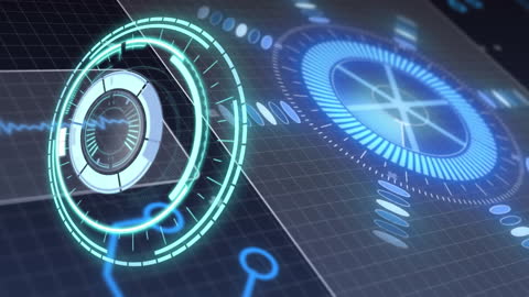 Digital Interface with Futuristic Scanning Display