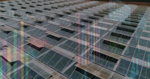 Solar panels with sustainable energy growth overlay