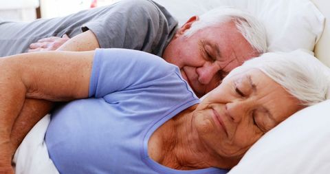 Peaceful Senior Couple Sleeping Comfortably Together - Download Free Stock Images Pikwizard.com